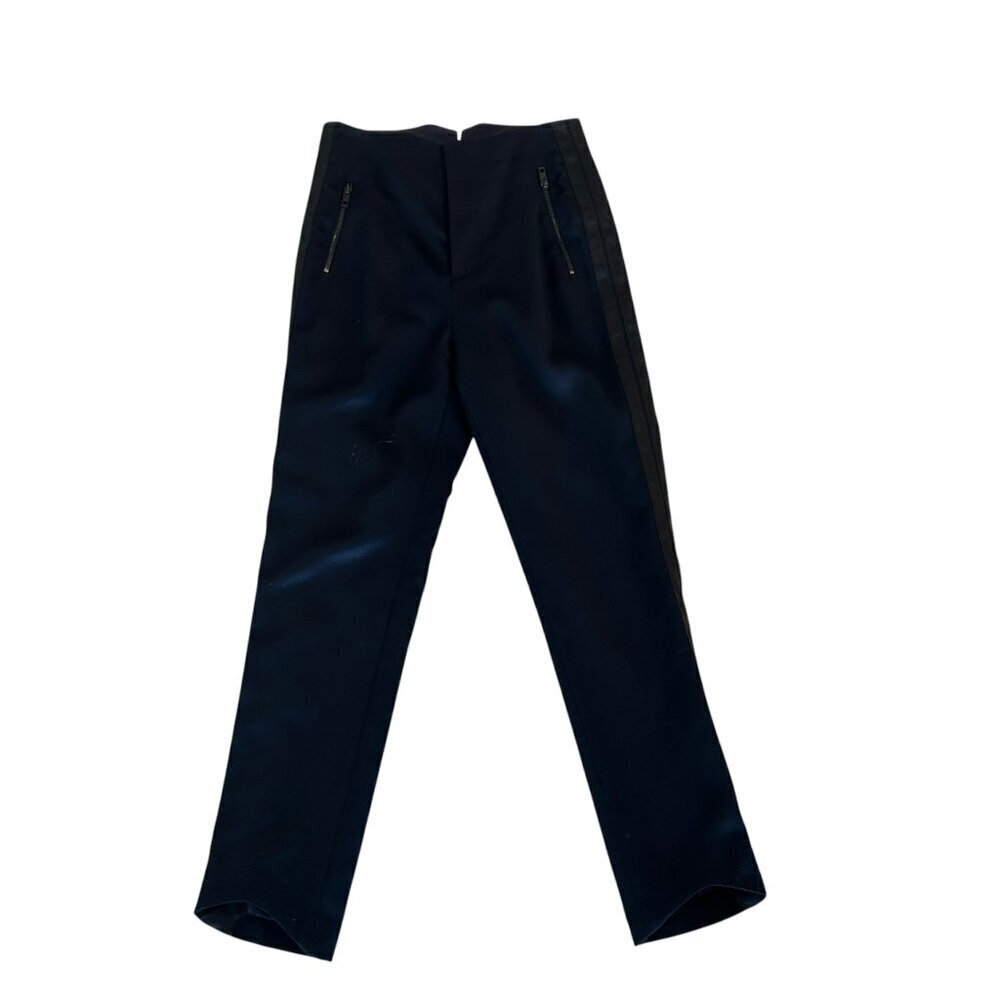 Rag & Bone Dark Navy Blue Wool Tuxedo Button Fly Designer Pants Size 6